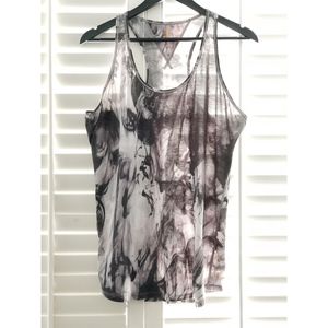 LUCY Dark Grey Marble Athletic Tank Top